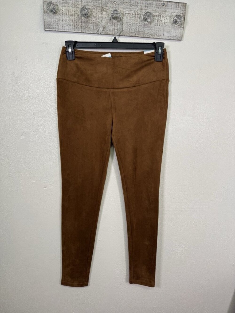 J. McLaughlin Lori Legging Brown Cognac Faux suede Pants Medium Quiet Luxury